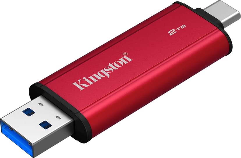 Kingston Dual Portable SSD USB-A, USB-C Sort, Rød