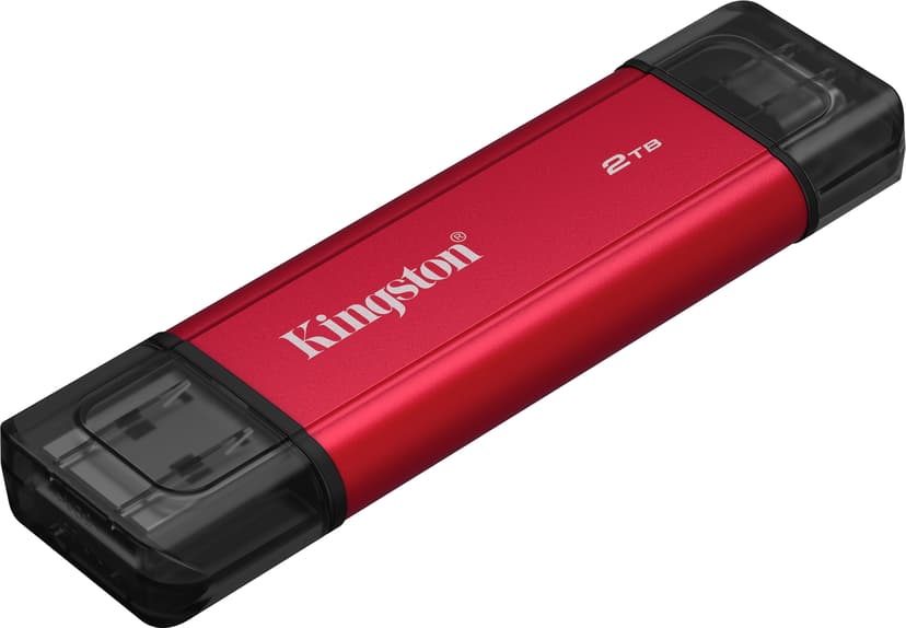Kingston Dual Portable SSD USB-A, USB-C Musta, Punainen