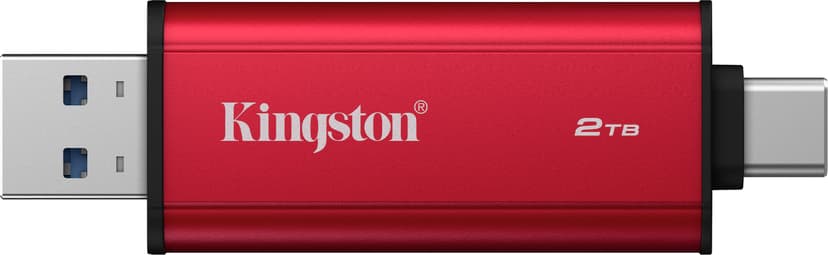 Kingston Dual Portable SSD USB-A, USB-C Musta, Punainen