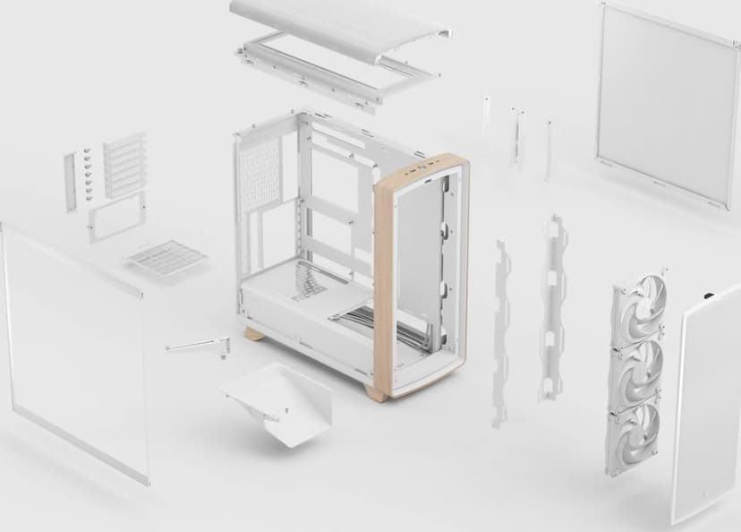 Fractal Design Summit Chalk TG Clear Tint Midi Tower Hvid