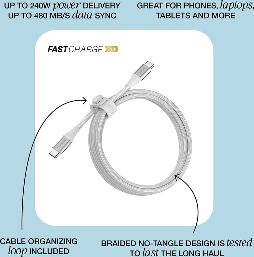 Otterbox Power Cable 240w 2m USB-C USB-C Wit