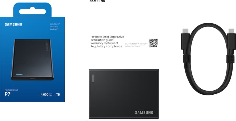 Samsung P7 Portable SSD 2TB USB-C Sort