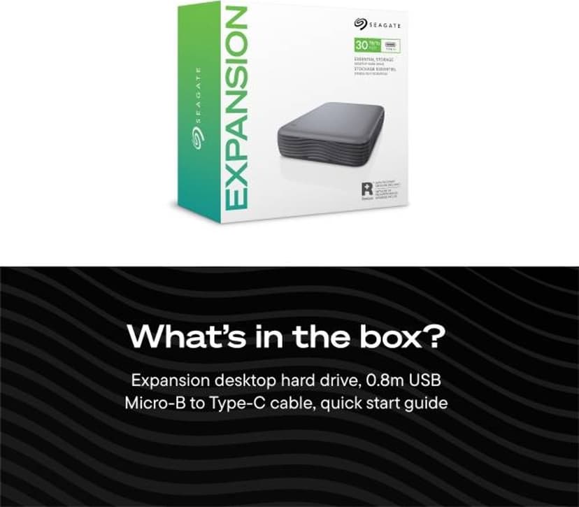 Seagate Expansion Desktop HDD 16TB Grå