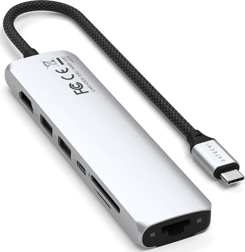 Satechi 7-in-1 USB-C-moniporttisovitin Ethernetillä USB-C