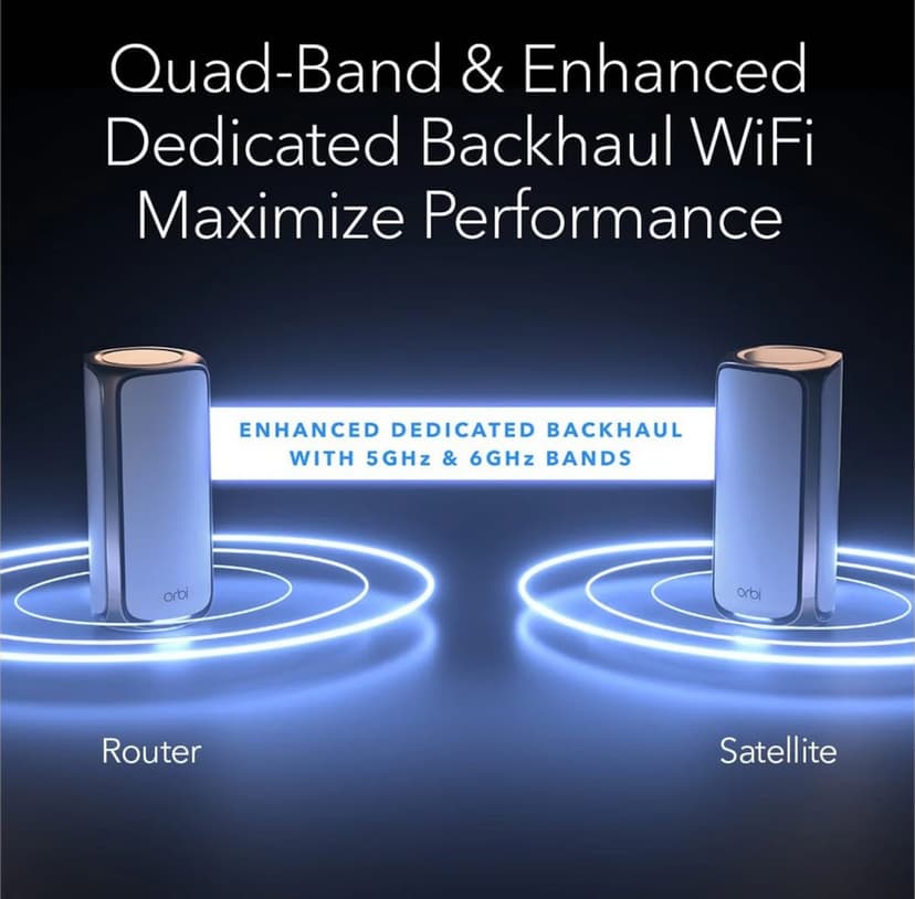 Netgear Orbi RBE972S WiFi 7 Mesh Grå 2-Pack