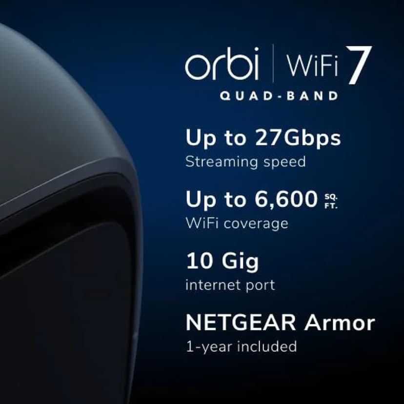 Netgear Orbi 870 Tri-band WiFi 7 Svart 3-pack
