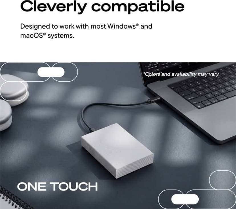 Seagate One Touch Portable 2TB Grå