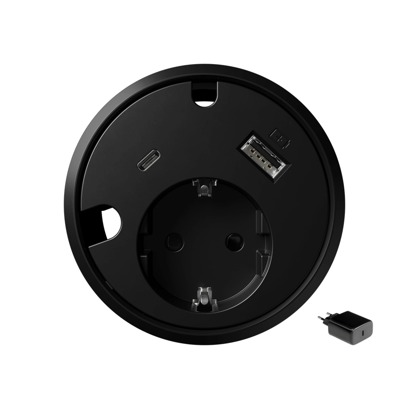 Forming Function Powerdot 16 Kit 1x Ström (Typ F) 1x USB-C 1x USB-A Med 65W Strömadapter Svart