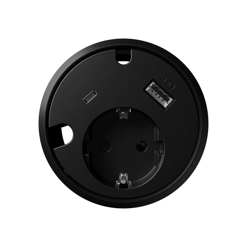 Forming Function Powerdot 16 Kit 1x Virta (Tyyppi F) 1x USB-C 1x USB-A 65W Virtalähteellä Musta