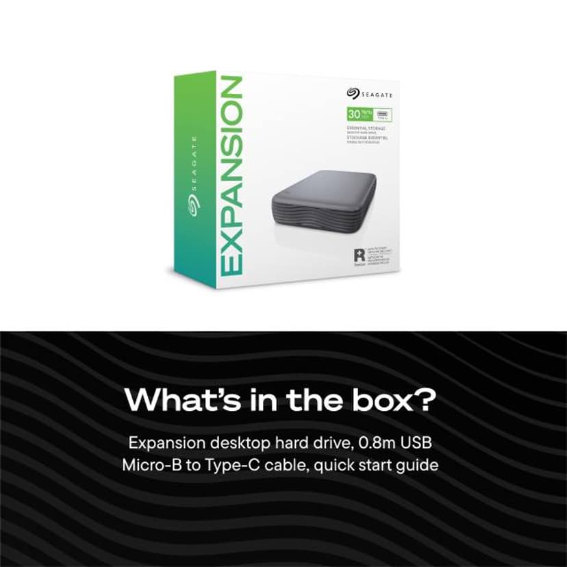 Seagate Expansion Desktop HDD 30TB Harmaa