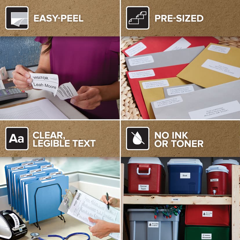 Dymo Ægte LabelWriter Returadresseetiketter | 25 mm x 54 mm | Selvklæbende | 24 ruller med 500 let aftagelige etiketter (12.000 stk.) | til LabelWriter etiketprintere | Fremstillet i Europa