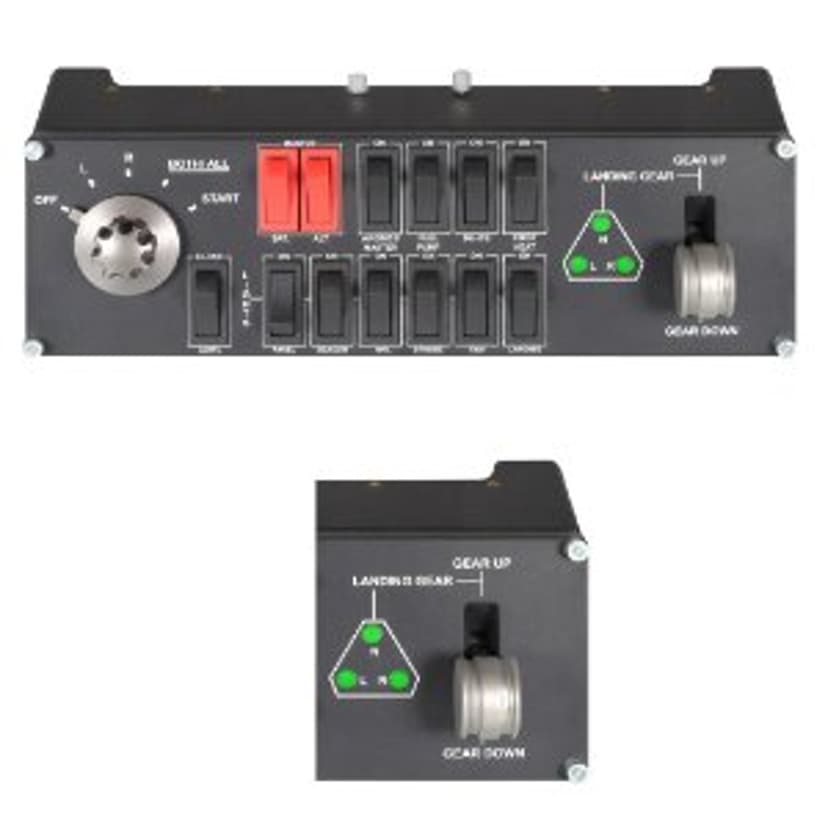 Logitech Pro Flight Switch Panel Hopea, Musta, Punainen