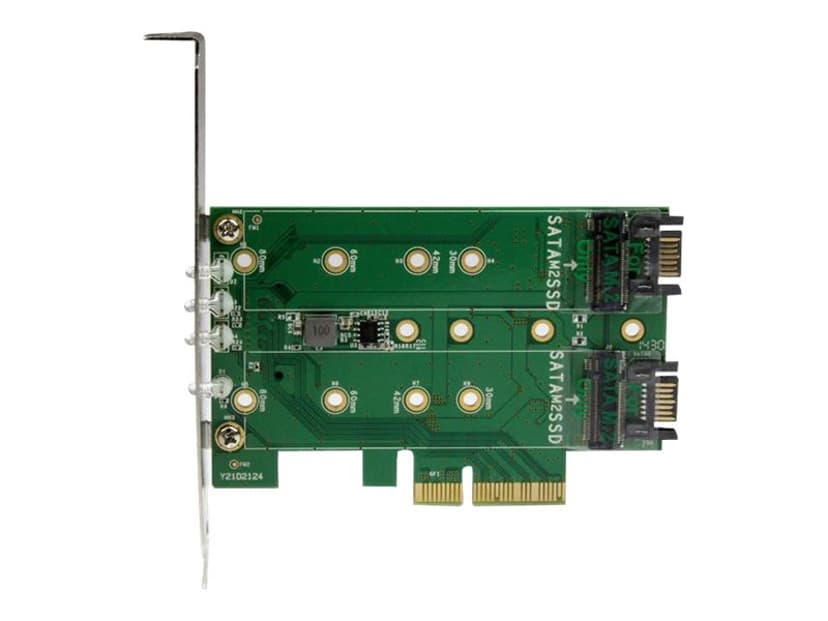 Startech 3PT M.2 SSD Adapter Card 1x PCIe (NVMe) 2x SATA M.2