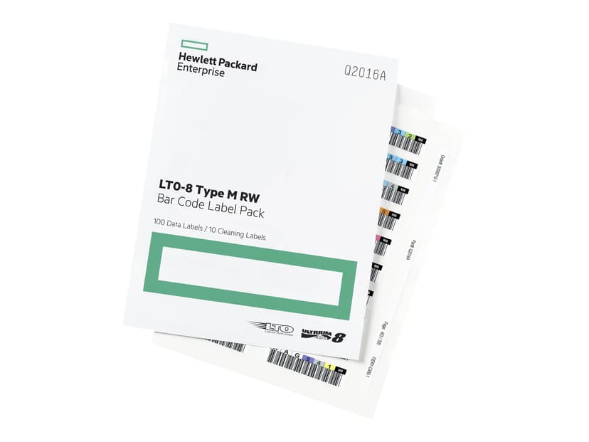 HPE LTO-8 Ultrium RW Bar Code Label Pack (100 Data Labels + 10 Cleaning Labels)