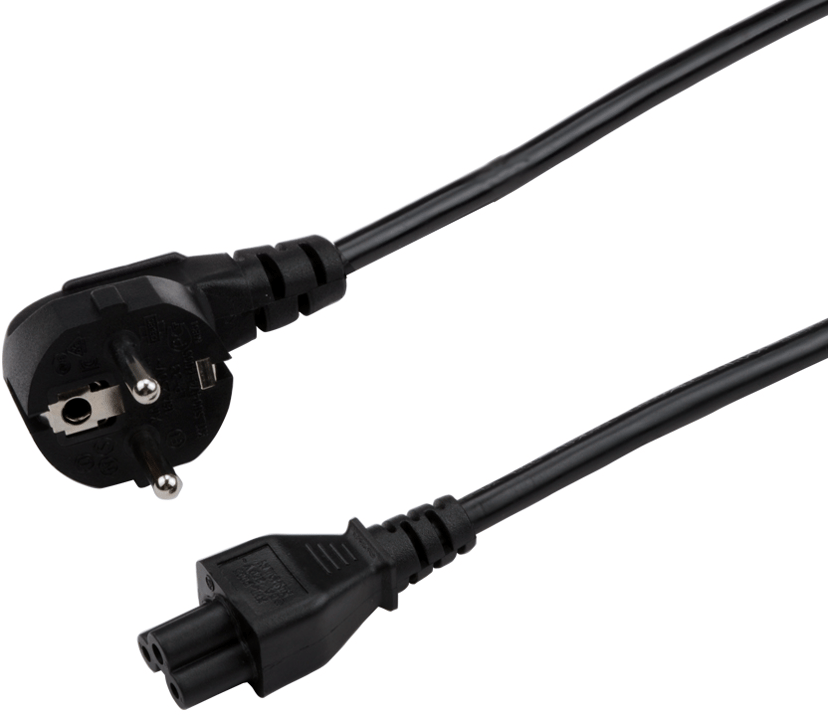 Prokord Strömkabel 3m CEE7/7 C5 coupler Svart