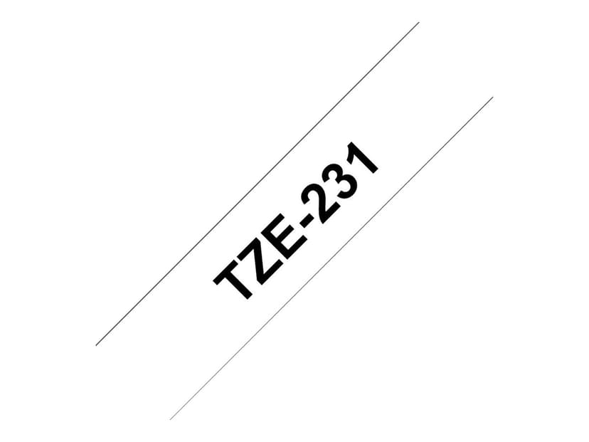 Brother Tape 12mm TZe-231 Svart/Vit