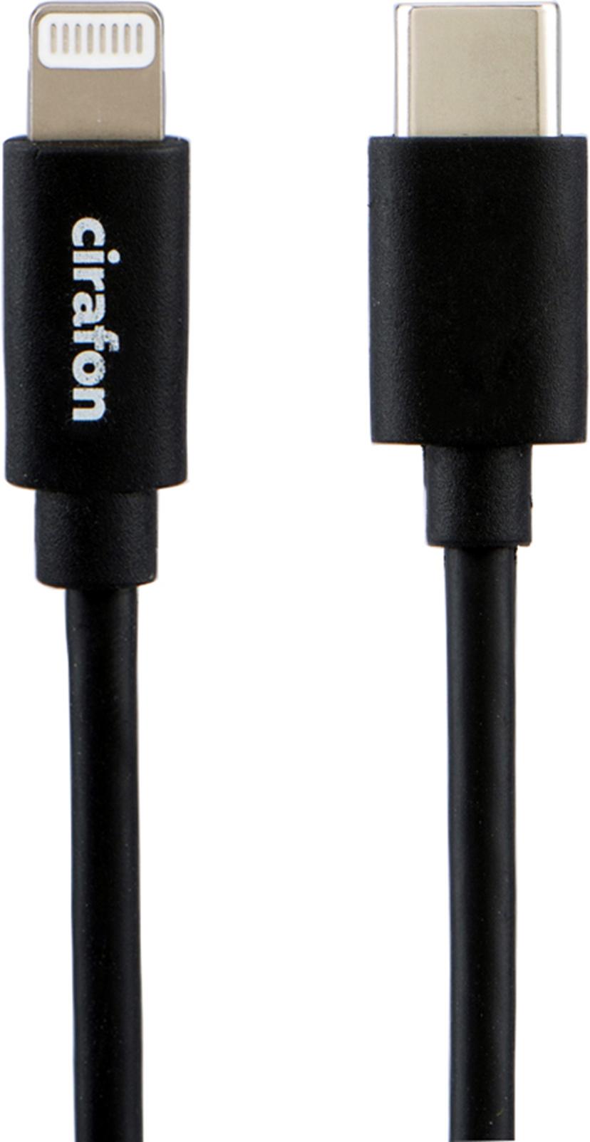 Cirafon USB-C To Lightning Cable 0.5m - Black - New Mfi