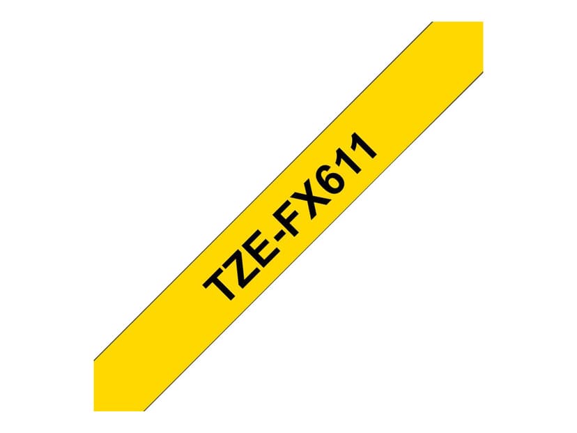 Brother Tape 6mm TZe-FX611 Svart/Gul Flexibel