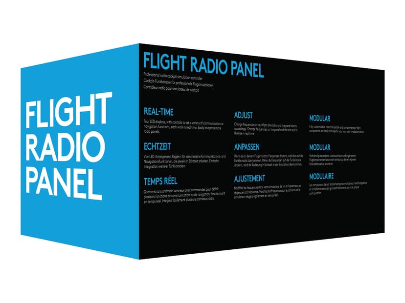 Logitech Pro Flight Radio Panel Hopea, Musta, Punainen