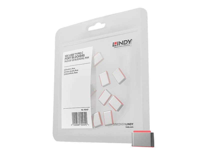 Lindy Port Blocker USB-C Pink 10-Pack Without Key