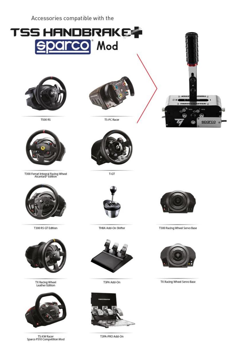 Thrustmaster TSS Handbrake Sparco Mod+ Rustfritt stål, Svart