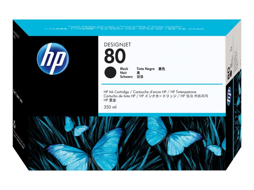 HP Blæk Sort No.80 - DJ 1050C/1055CM 350ml