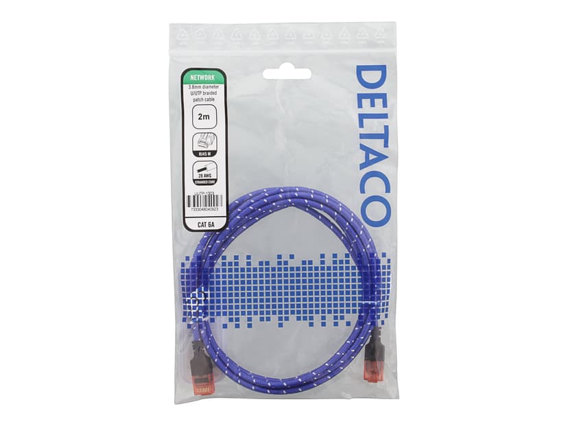 Deltaco Koblingskabel RJ-45 Cat6a 2m Blå