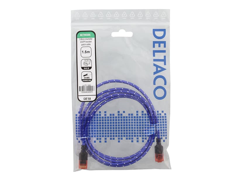 Deltaco Patch-kabel RJ-45 Cat 6A 1.5m Blå