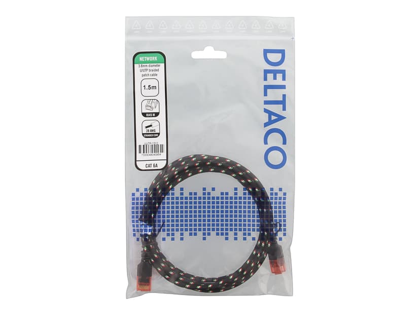 Deltaco Patchkabel RJ-45 Cat 6A 1.5m Sort