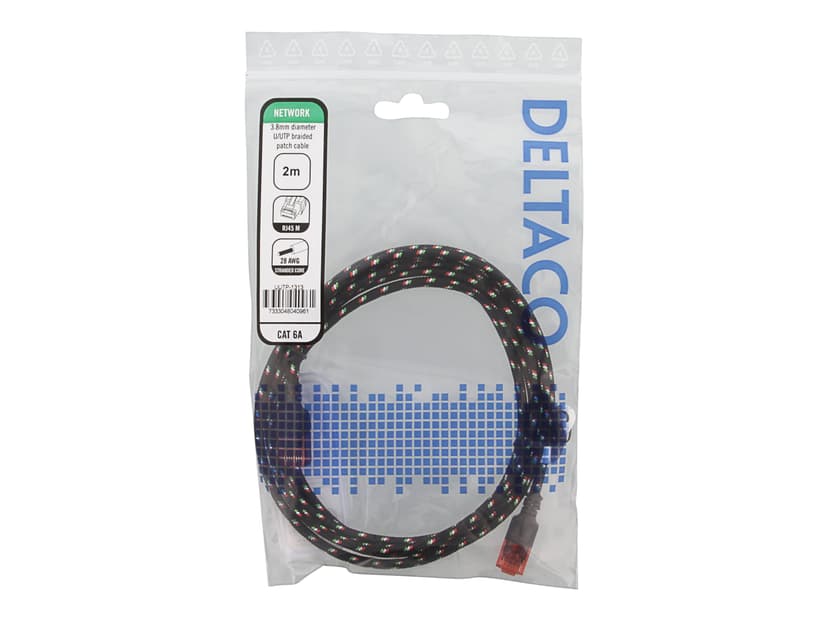 Deltaco Patch-kabel RJ-45 Cat6a 2m Svart