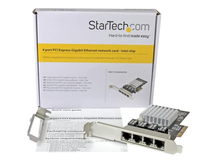 Startech 4 poorts gigabit ethernet netwerkkaart
