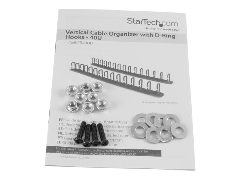 Startech Vertical 0U Server Rack Cable Management w/ D-Ring Hooks