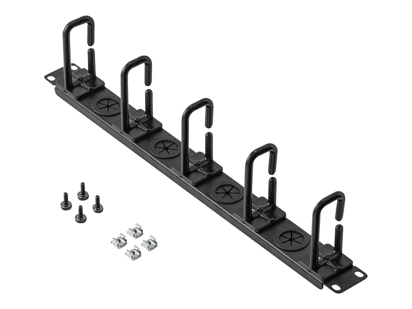 Startech Horizontal 1U Server Rack Cable Management w/ D-Ring Hooks & Pass Through Holes