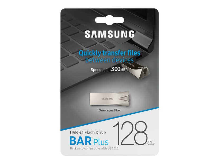 Samsung BAR Plus 128GB USB Type-A Sølv