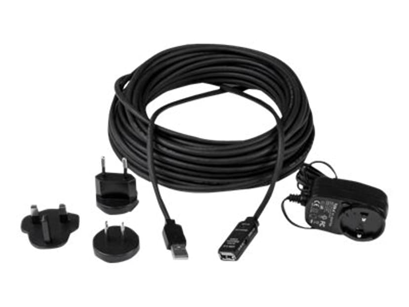 Startech 10m USB 2.0 actieve verlengkabel 10m USB A USB A Zwart