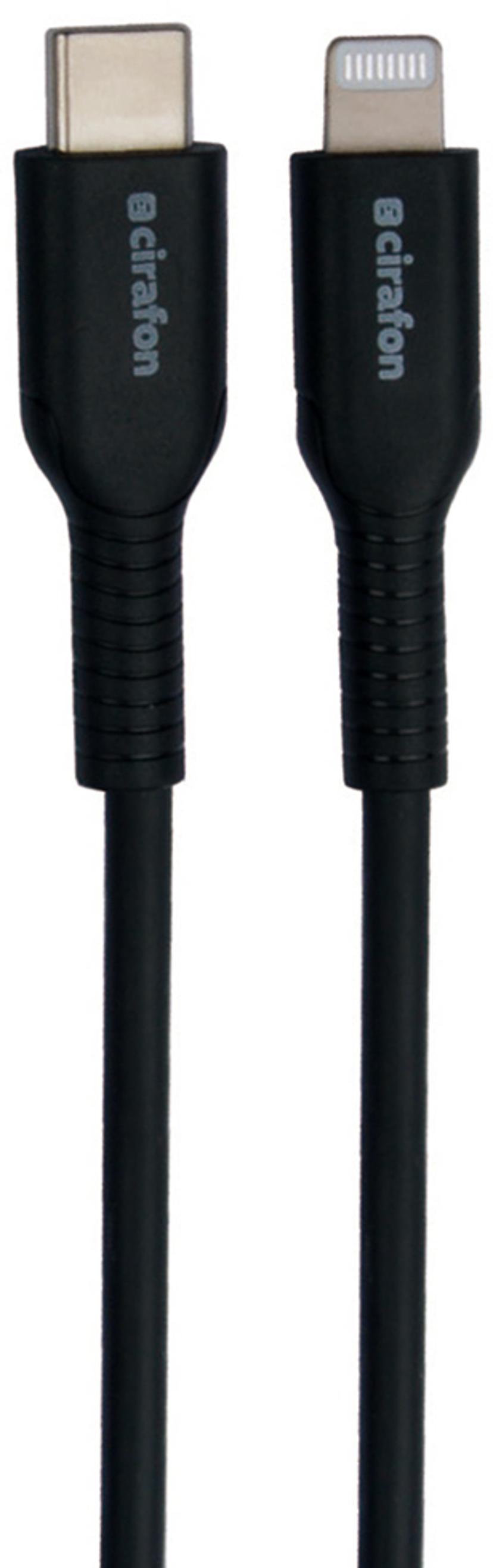 Cirafon Sync/Charge Cable USB-C To Lightning 1.2m - Black Mfi T 1.2m. Sort