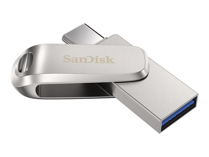 SanDisk Ultra Dual Drive Luxe 512GB USB-A / USB-C Rustfrit stål