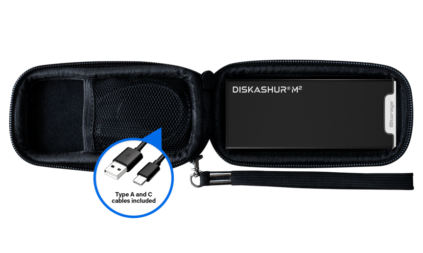 Istorage Diskashur M2 USB3 256-BIT 500GB USB-A, USB-C Sort