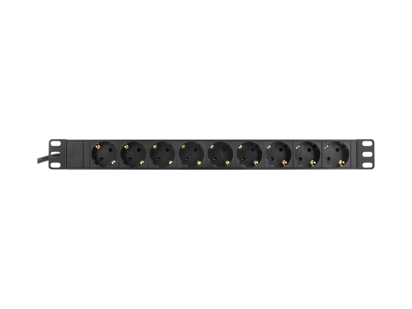 Deltaco PDU, 9 x CEE 7/4, 1 x CEE 7/7, 2 m, svart