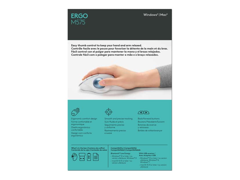 Logitech ERGO M575 RF-draadloos + Bluetooth