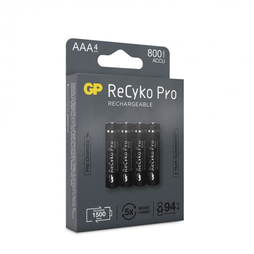GP Battery ReCyko Pro 4pcs AAA 800mAh Rechargeable