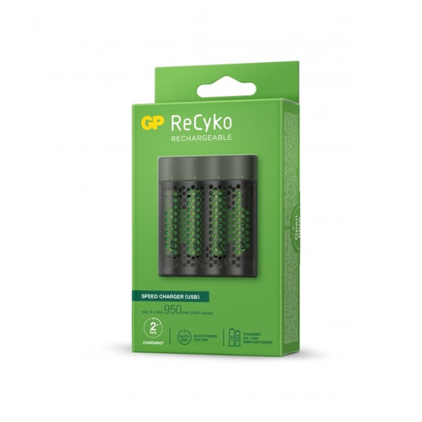 GP ReCyko Speed Charger M451 USB+  4stk. AAA 950mAh batteri