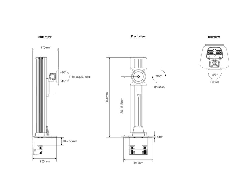 Multibrackets M VESA Deskmount HD Single Vertical Wide 32”–50"