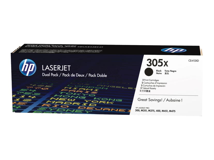 HP Toner Zwart 305X 4K - CE410XD 2-Pack