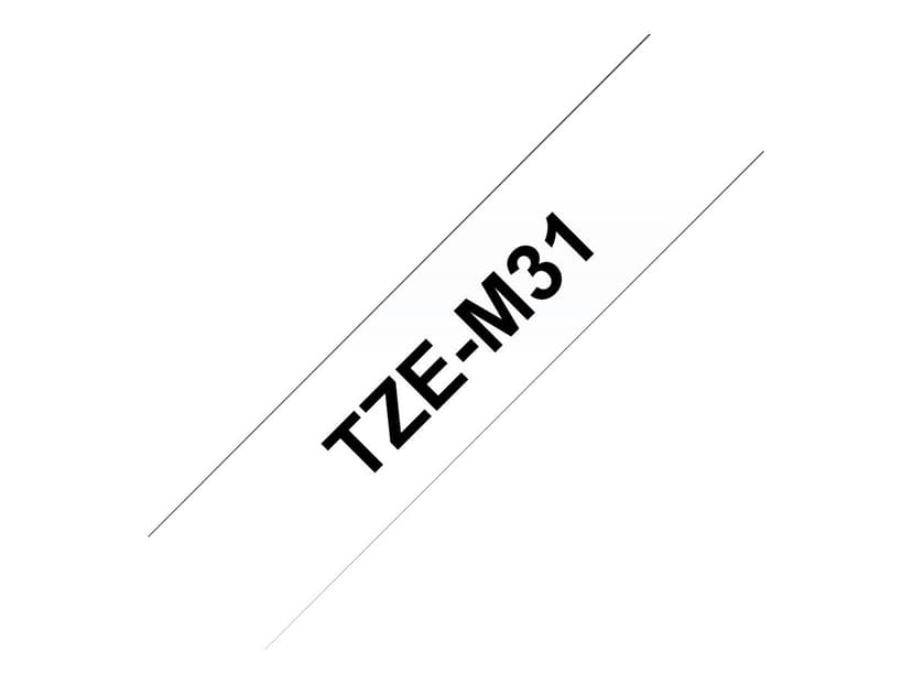 Brother Tape 12mm TZe-M31 Svart/Gjennomsiktig