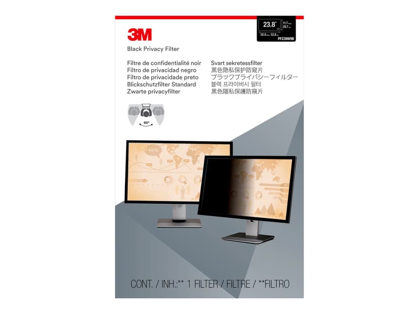 3M Sekretessfilter till widescreen-skärm 23,8 tum 16:9