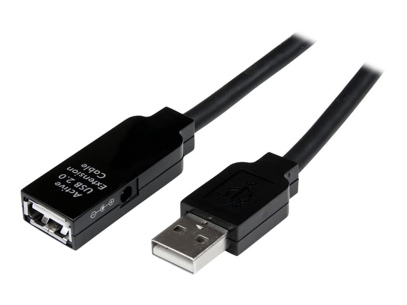 Startech 20m USB 2.0 Active Extension Cable 20m USB A USB A Musta