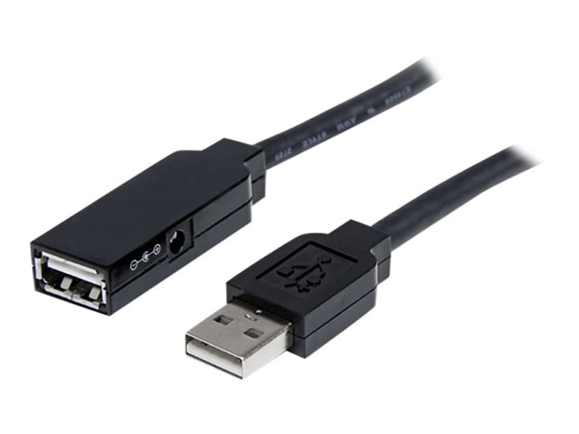Startech 20m USB 2.0 Active Extension Cable 20m USB-A USB-A Sort