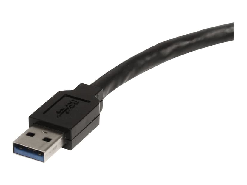Startech 16.4ft Active USB 3.0 Extension Cable with AC Power Adapter 5m USB-A USB-A Svart