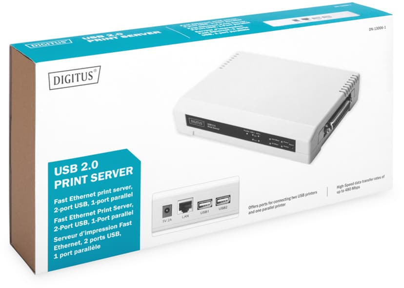 Digitus 3-port Print Server USB/Para